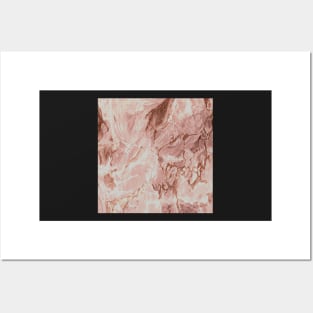 BLUSH COPPER PINK WHITE ABSTRACT MARBLE DESIGN Posters and Art